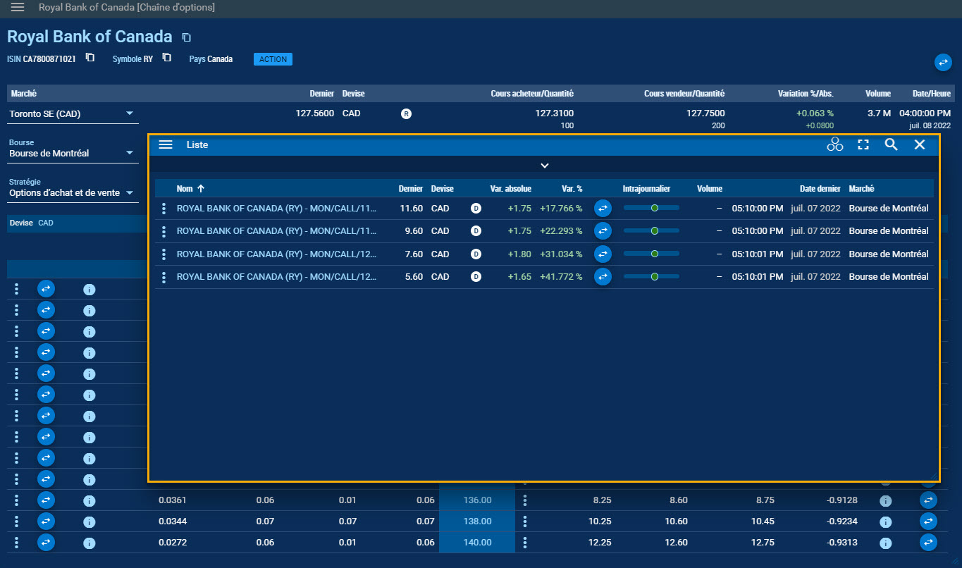 Ajout d’options au widget de liste